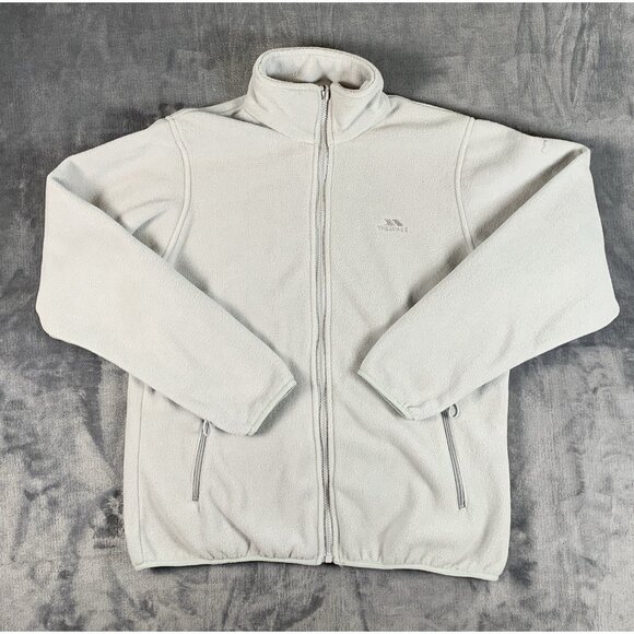 Trespass Fleece Sweater Jacket Women's M Light Gray Full Zip - Picture 1 of 9
